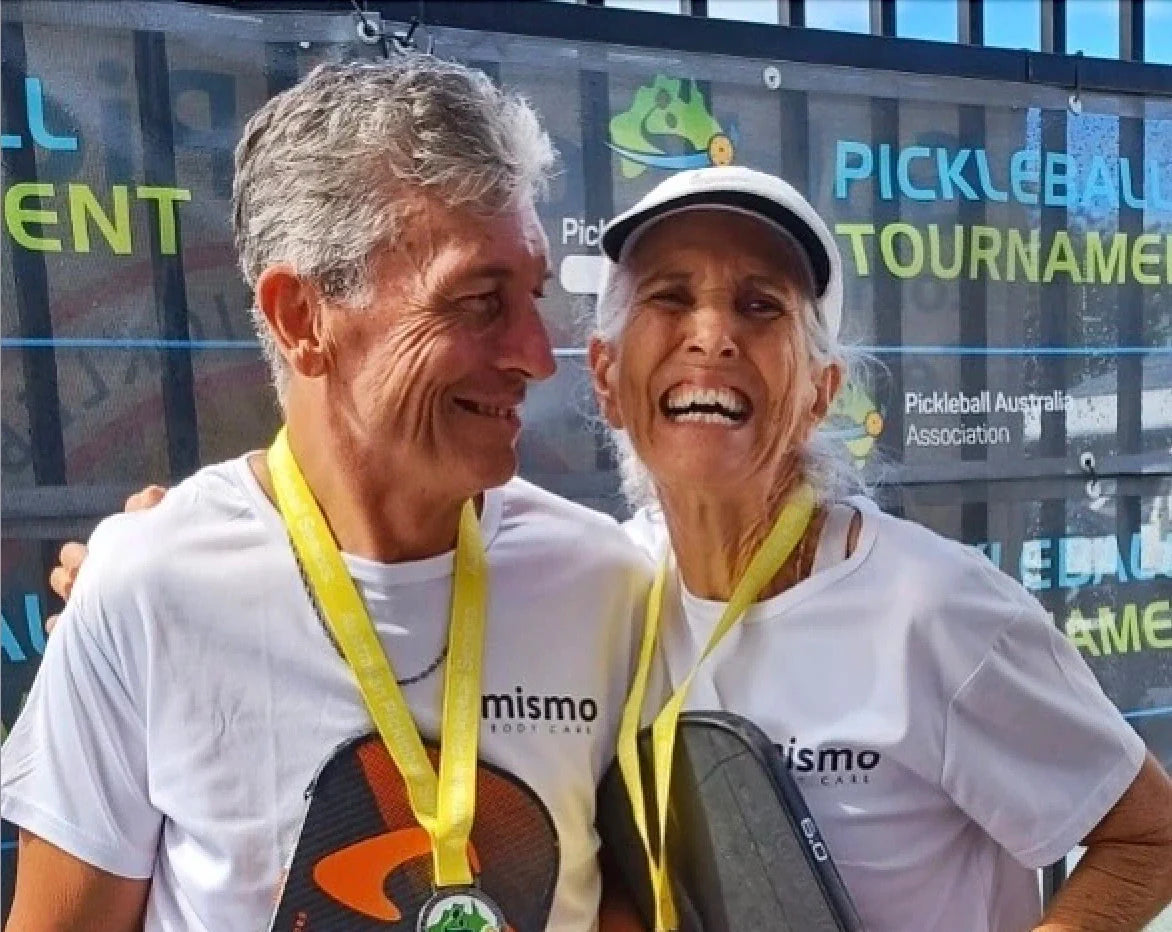 exercise recovery with MISMO MSM. Pickleball seniors event. Australia Gold Coast. 